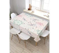 Скатерть прямоугольная JoyArty Стрекозы над цветами из сатена tc_35190_120x145