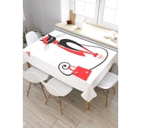 Скатерть прямоугольная JoyArty Стильная кошка из сатена tc_9638_120x145