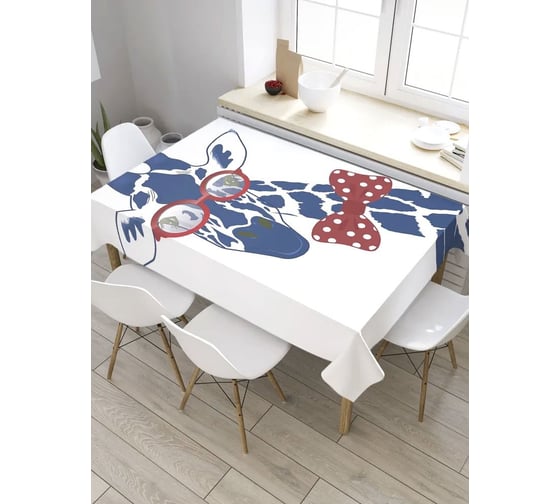 Скатерть прямоугольная JoyArty Стильный жираф из сатена tc_8207_120x145 1