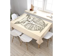 Скатерть прямоугольная JoyArty Спящая сова из сатена tc_77323_120x145