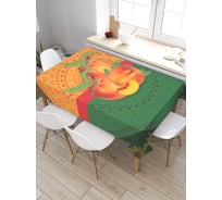 Скатерть прямоугольная JoyArty Спелые персики из сатена tc_7322_120x145