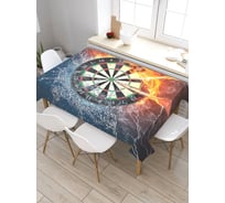 Скатерть прямоугольная JoyArty Стихийный дартс из сатена tc_7627_120x145