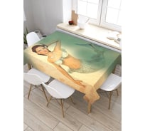 Скатерть прямоугольная JoyArty Стройная русалка из сатена tc_4484_120x145