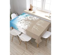 Скатерть прямоугольная JoyArty Стая птиц у древа из сатена tc_3995_120x145