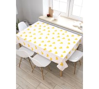 Скатерть прямоугольная тканевая JOYARTY на стол с рисунком Желтые сердечки 120х145 см tc_422717_120x145