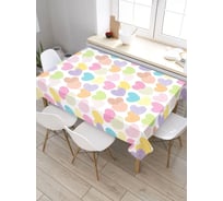 Скатерть прямоугольная тканевая JOYARTY на стол с рисунком Карамельные сердца 120х145 см tc_422695_120x145