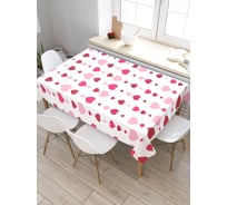 Скатерть прямоугольная тканевая JOYARTY на стол с рисунком Гирлянда из сердец 120х145 см tc_422710_120x145