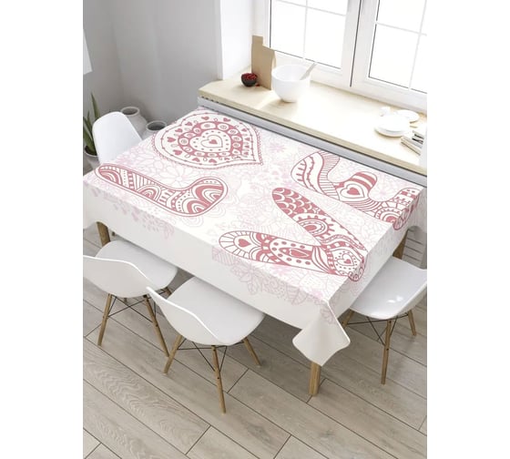 Скатерть прямоугольная тканевая JOYARTY на стол с рисунком Натуральная любовь 120х145 см tc_422689_120x145 1
