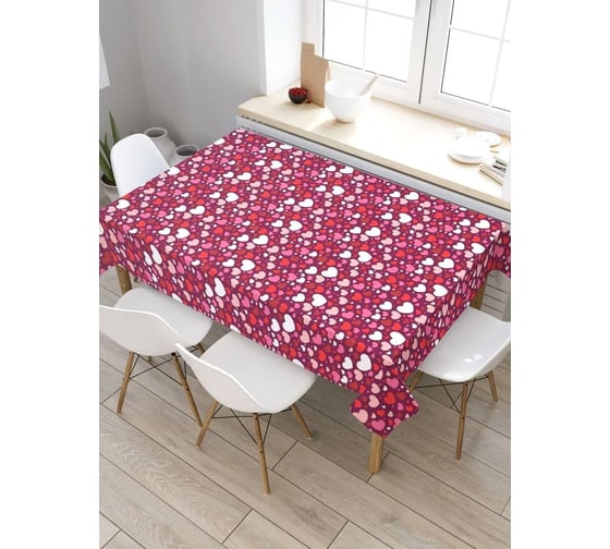 Скатерть прямоугольная тканевая JOYARTY на стол с рисунком Счастье 120х145 см tc_422616_120x145 1