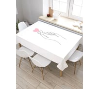 Скатерть прямоугольная тканевая JOYARTY на стол с рисунком Знак любви 120х145 см tc_422676_120x145