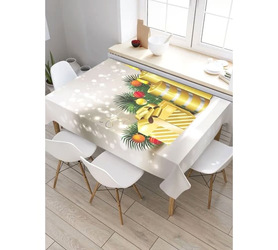 Скатерть прямоугольная тканевая JOYARTY на стол с рисунком Окрыленные сердца 145х180 см tc_422692_180x145 1