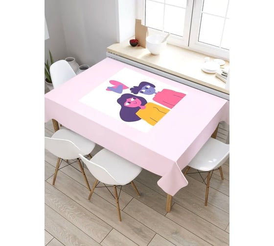 Скатерть прямоугольная тканевая JOYARTY на стол с рисунком Влюбленные 120х145 см tc_422672_120x145 1