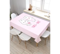 Скатерть прямоугольная тканевая JOYARTY на стол с рисунком Влюбленные зайцы 120х145 см tc_422702_120x145