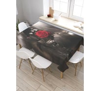 Скатерть прямоугольная тканевая JOYARTY на стол с рисунком Сердце и замок 145х180 см tc_422684_180x145