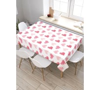 Скатерть прямоугольная тканевая JOYARTY на стол с рисунком Рисунок сердечек 120х145 см tc_422640_120x145