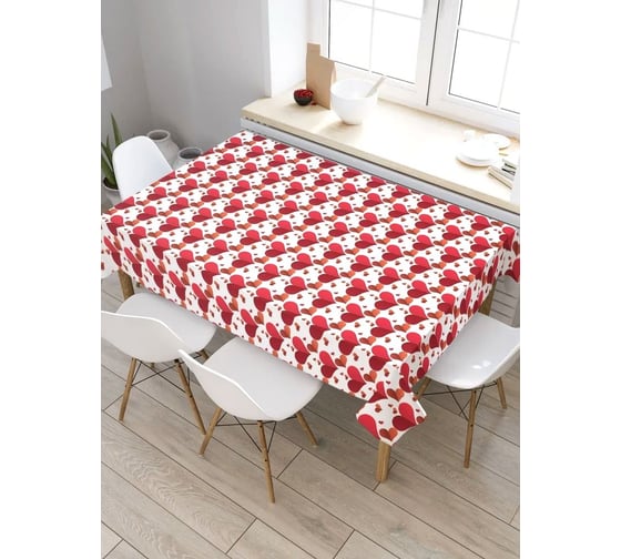 Скатерть прямоугольная тканевая JOYARTY на стол с рисунком Про любовь 120х145 см tc_422638_120x145 1