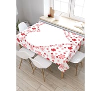 Скатерть прямоугольная тканевая JOYARTY на стол с рисунком Сердце из цветов 145х180 см tc_422613_180x145