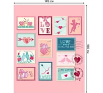 Скатерть прямоугольная тканевая JOYARTY на стол с рисунком Послания любви 145х180 см tc_422686_180x145