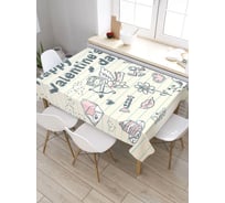 Скатерть прямоугольная тканевая JOYARTY на стол с рисунком Признание в любви 145х180 см tc_422615_180x145