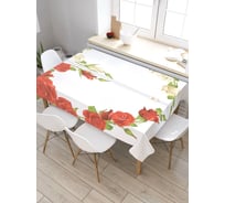 Скатерть прямоугольная тканевая JOYARTY на стол с рисунком Сердце из роз 145х180 см tc_422709_180x145