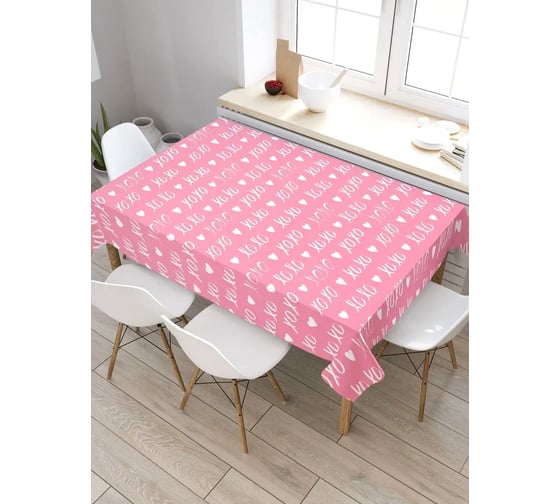 Скатерть прямоугольная тканевая JOYARTY на стол с рисунком хохо любовь 120х145 см tc_422635_120x145 1