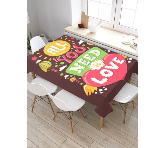 Скатерть прямоугольная тканевая JOYARTY на стол с рисунком Натуральная любовь 145х180 см tc_422689_180x145 1