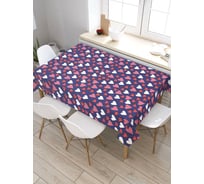 Скатерть прямоугольная тканевая JOYARTY на стол с рисунком Снегопад из сердец 145х180 см tc_422628_180x145