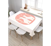 Скатерть прямоугольная тканевая JOYARTY на стол с рисунком Кошачья любовь 145х180 см tc_422691_180x145