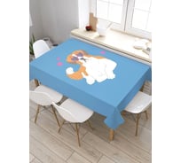 Скатерть прямоугольная тканевая JOYARTY на стол с рисунком Деловой пес 145х180 см tc_422661_180x145