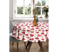 Скатерть круглая тканевая JOYARTY на стол с рисунком Стильные сердечки 150х150 см rtcf01_422675_150x150