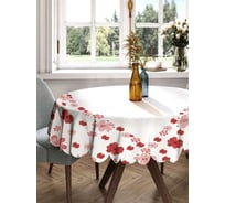 Скатерть круглая тканевая JOYARTY на стол с рисунком Сердце из цветов 150х150 см rtcf01_422613_150x150
