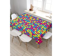 Прямоугольная скатерть из сатена JoyArty Точечные краски tc_30302_120x145