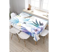 Прямоугольная скатерть из сатена JoyArty Тропические какаду tc_29769_120x145