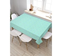 Скатерть прямоугольная водоотталкивающая JOYARTY на стол Полоски с сердечками 145x180 см tcox_422711_180x145