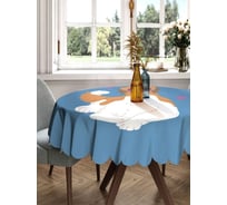 Скатерть круглая тканевая JOYARTY на стол с рисунком Деловой пес 150х150 см rtcf01_422661_150x150