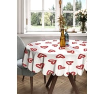 Скатерть круглая тканевая JOYARTY на стол с рисунком Нарисованные сердца 150х150 см rtcf01_422715_150x150
