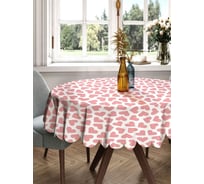 Скатерть круглая тканевая JOYARTY на стол с рисунком Pink heart 150х150 см rtcf01_422650_150x150