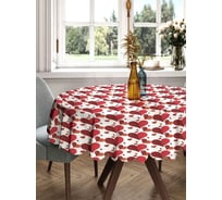 Скатерть круглая тканевая JOYARTY на стол с рисунком хохо любовь 150х150 см rtcf01_422635_150x150