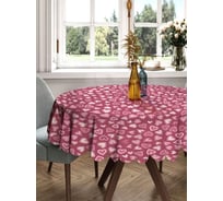 Скатерть круглая тканевая JOYARTY на стол с рисунком Светящиеся сердечки 150х150 см rtcf01_422622_150x150