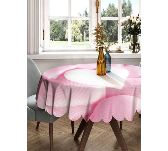 Скатерть круглая тканевая JOYARTY на стол с рисунком Вкусные сердечки 150х150 см rtcf01_422632_150x150 1