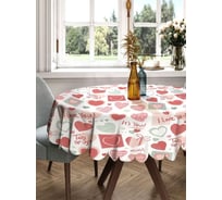 Скатерть круглая тканевая JOYARTY на стол с рисунком Я люблю тебя 150х150 см rtcf01_422631_150x150
