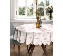 Скатерть круглая тканевая JOYARTY на стол с рисунком Сердце в полоску 150х150 см rtcf01_422625_150x150