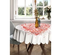 Скатерть круглая тканевая JOYARTY на стол с рисунком Воздушное сердце 150х150 см rtcf01_422620_150x150