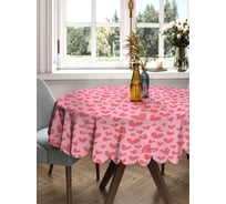 Скатерть круглая тканевая JOYARTY на стол с рисунком Сердечки любви 150х150 см rtcf01_422630_150x150