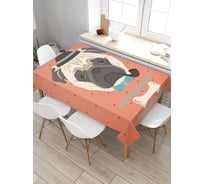 Скатерть прямоугольная водоотталкивающая JOYARTY на стол Деловой пес 120x145 см tcox_422661_120x145