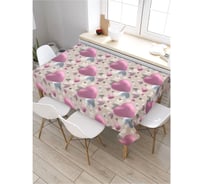 Скатерть прямоугольная водоотталкивающая JOYARTY на стол Объемные сердца 120x145 см tcox_422656_120x145