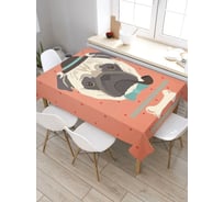 Скатерть прямоугольная водоотталкивающая JOYARTY на стол Деловой пес 145x180 см tcox_422661_180x145