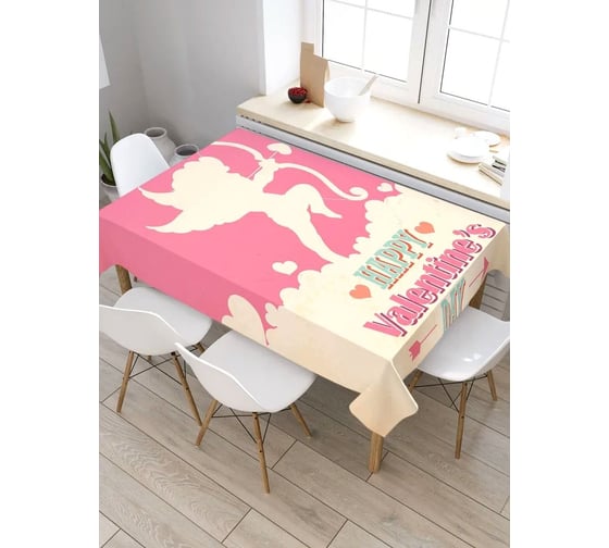 Скатерть прямоугольная водоотталкивающая JOYARTY на стол Купидон 120x145 см tcox_422644_120x145 1