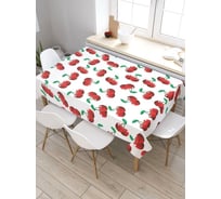 Скатерть прямоугольная водоотталкивающая JOYARTY на стол Вишневая любовь 145x180 см tcox_422673_180x145