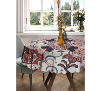 Скатерть круглая тканевая JOYARTY на стол с рисунком Цветочные плитки 150х150 см rtcf01_423862_150x150